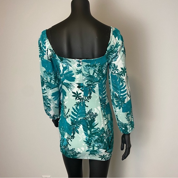 ⚪️ Guess tropical print long sleeve twist dress mini - Picture 10 of 12